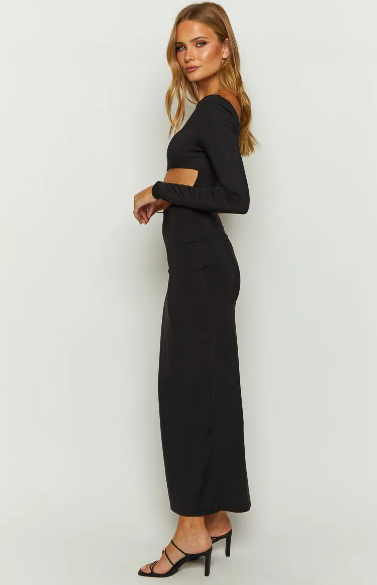 Maxine Black One Shoulder Midi Dress sold by Beginning Boutique product image thumbnail 3