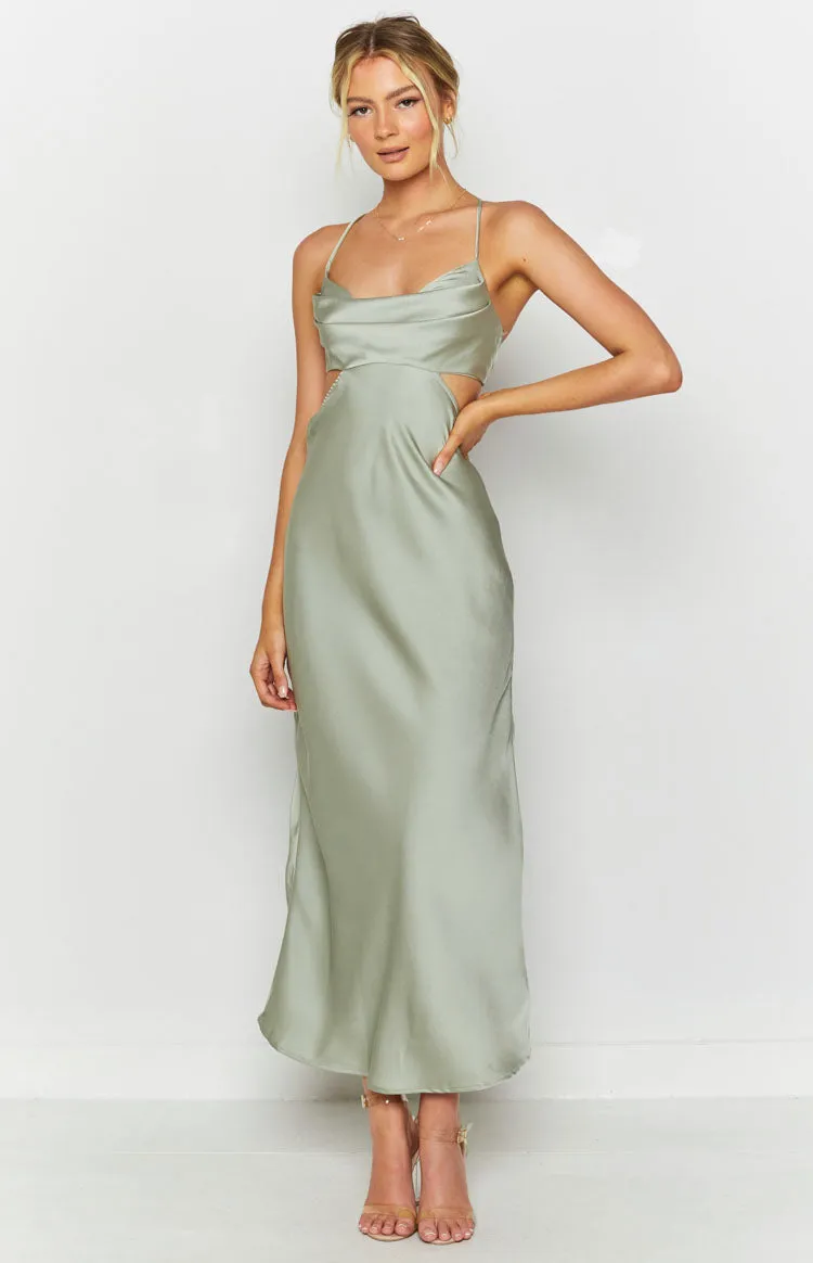Taleah Cut Out Maxi Dress Sage sold by Beginning Boutique product image thumbnail 2
