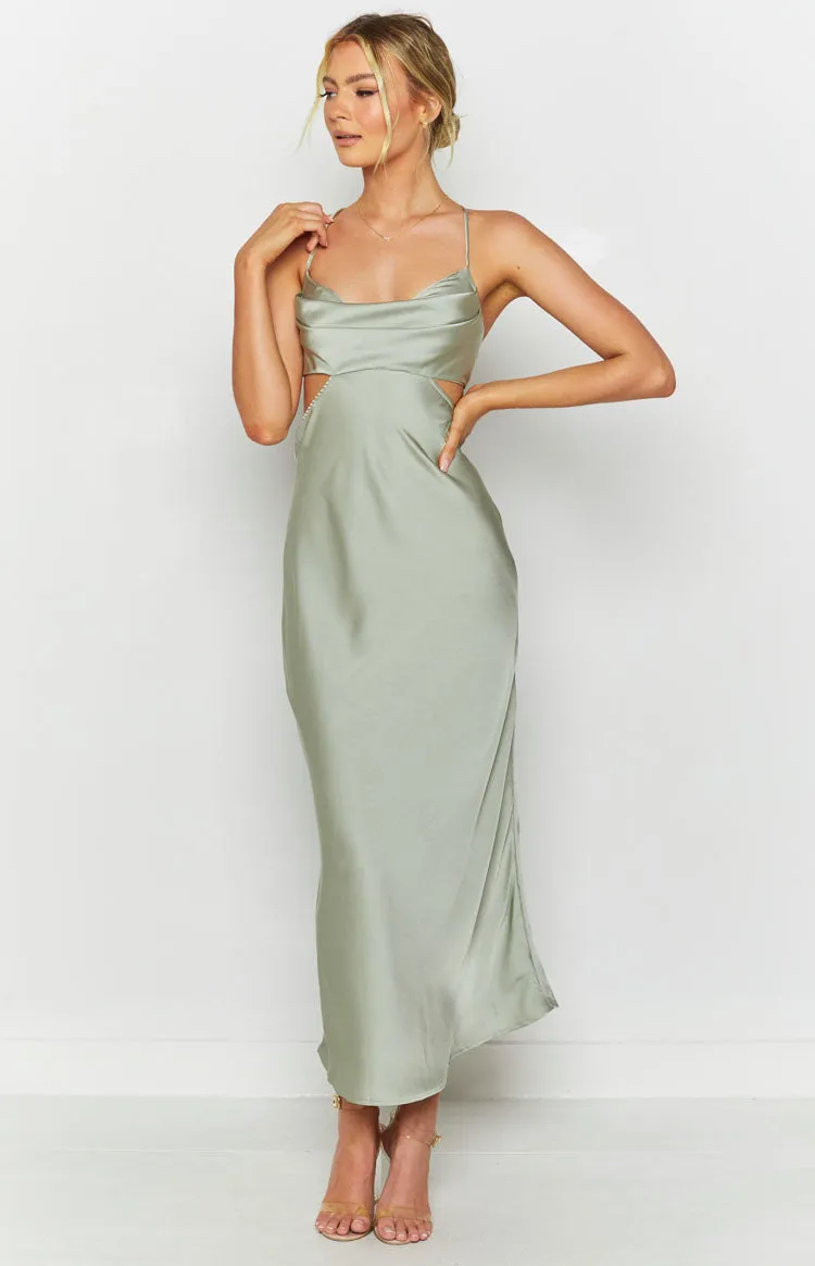 Taleah Cut Out Maxi Dress Sage sold by Beginning Boutique product image thumbnail 5