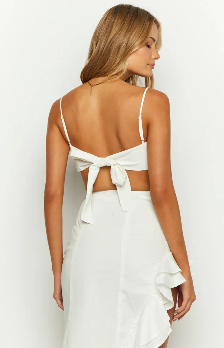 Snowy Petals White Rose Crop Top sold by Beginning Boutique product image thumbnail 5