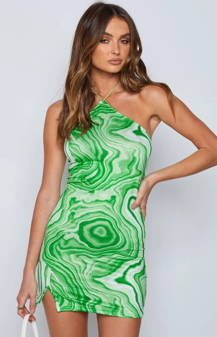 Kendall Swirl Mini Dress Green sold by Beginning Boutique
