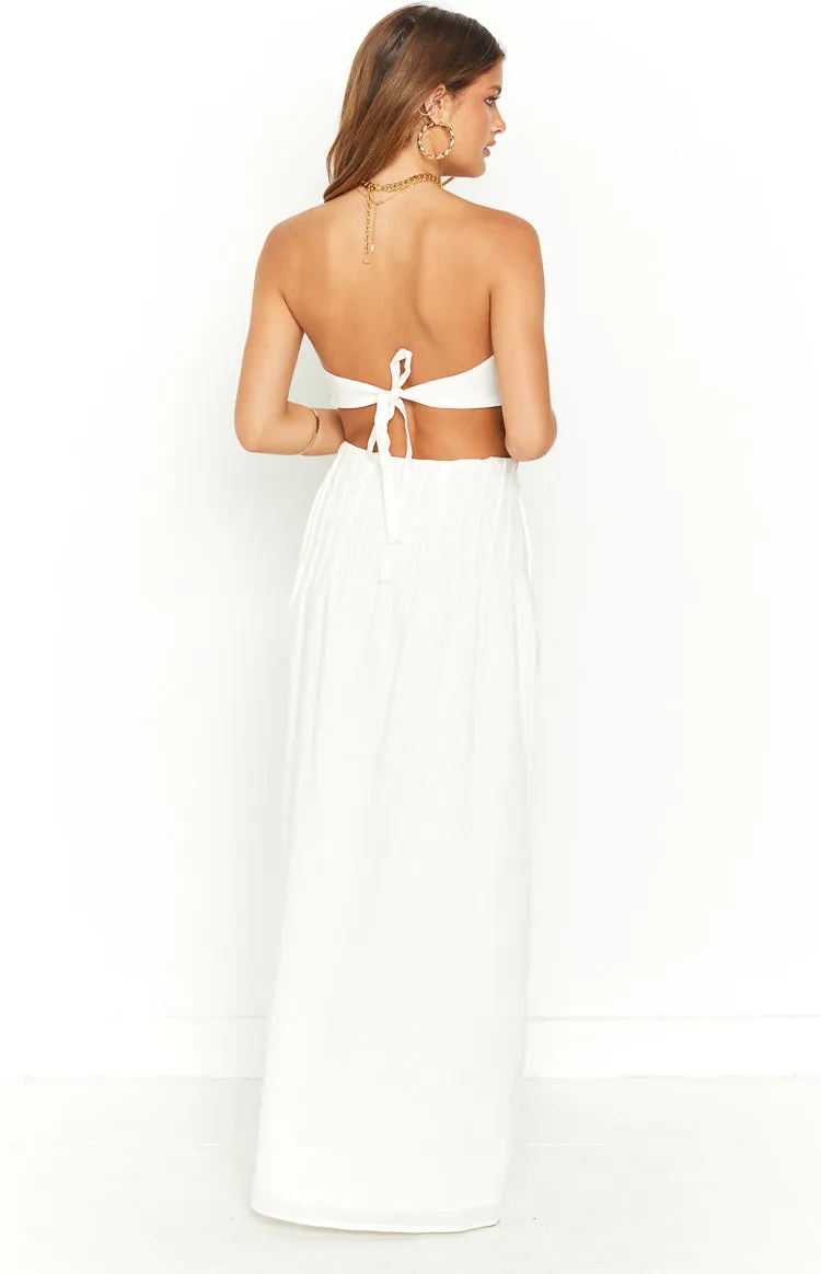 Bronte White Linen Blend Maxi Dress sold by Beginning Boutique product image thumbnail 5