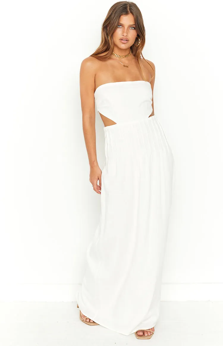 Bronte White Linen Blend Maxi Dress sold by Beginning Boutique product image thumbnail 3