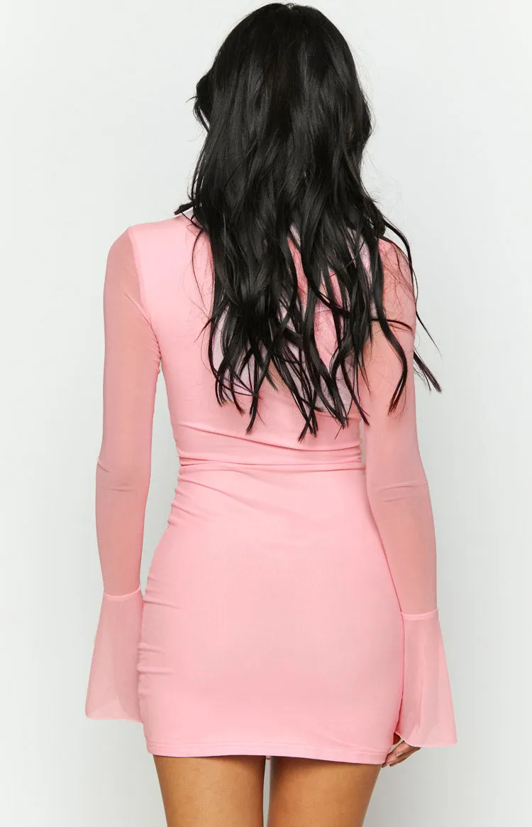 Scripture Pink Mesh Mini Dress sold by Beginning Boutique product image thumbnail 5