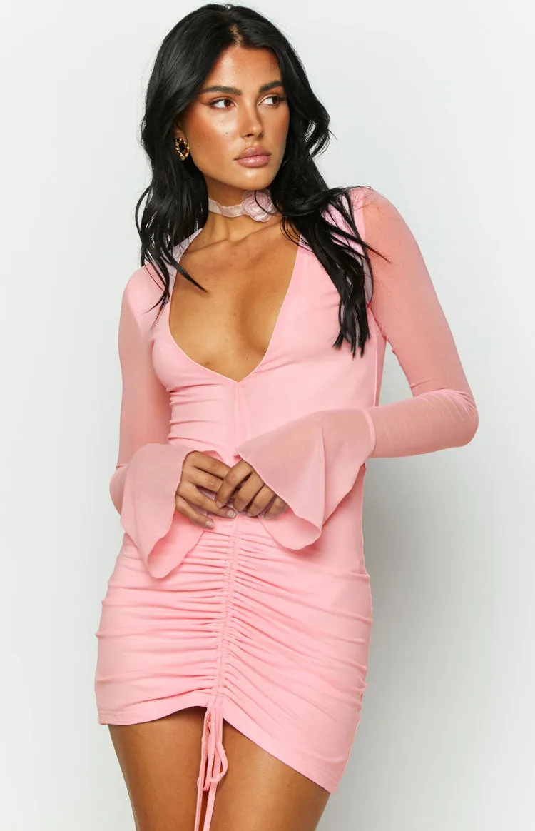 Scripture Pink Mesh Mini Dress sold by Beginning Boutique product image thumbnail 3