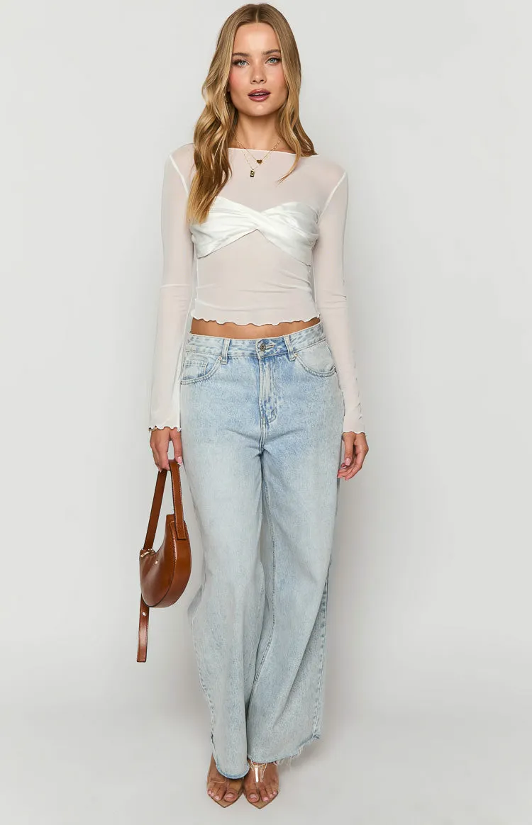 Alonza White Long Sleeve Top sold by Beginning Boutique product image thumbnail 2