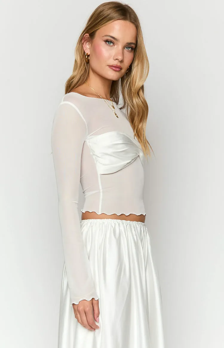 Alonza White Long Sleeve Top sold by Beginning Boutique product image thumbnail 5