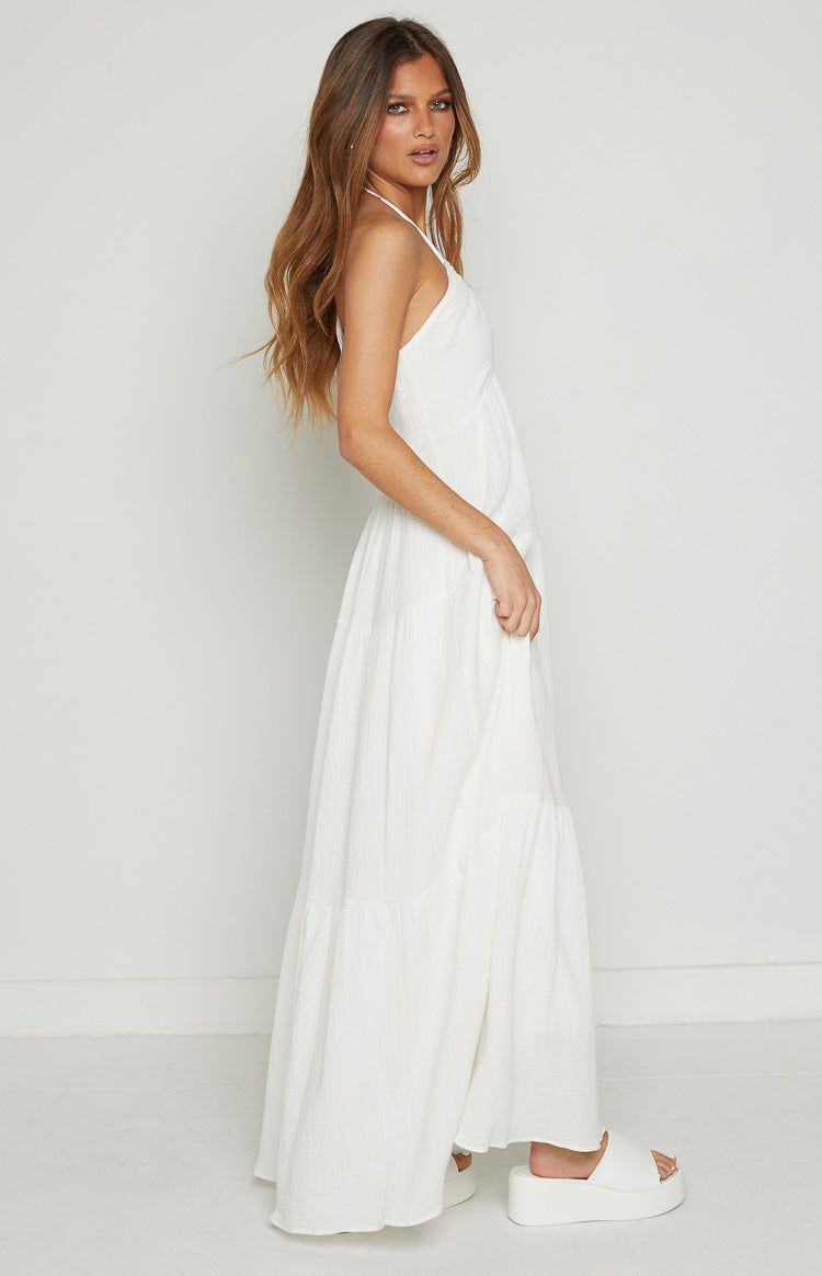 Breezi White Tiered Maxi Dress sold by Beginning Boutique product image thumbnail 4