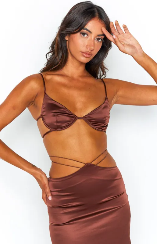 Maffie Brown Crop Top sold by Beginning Boutique