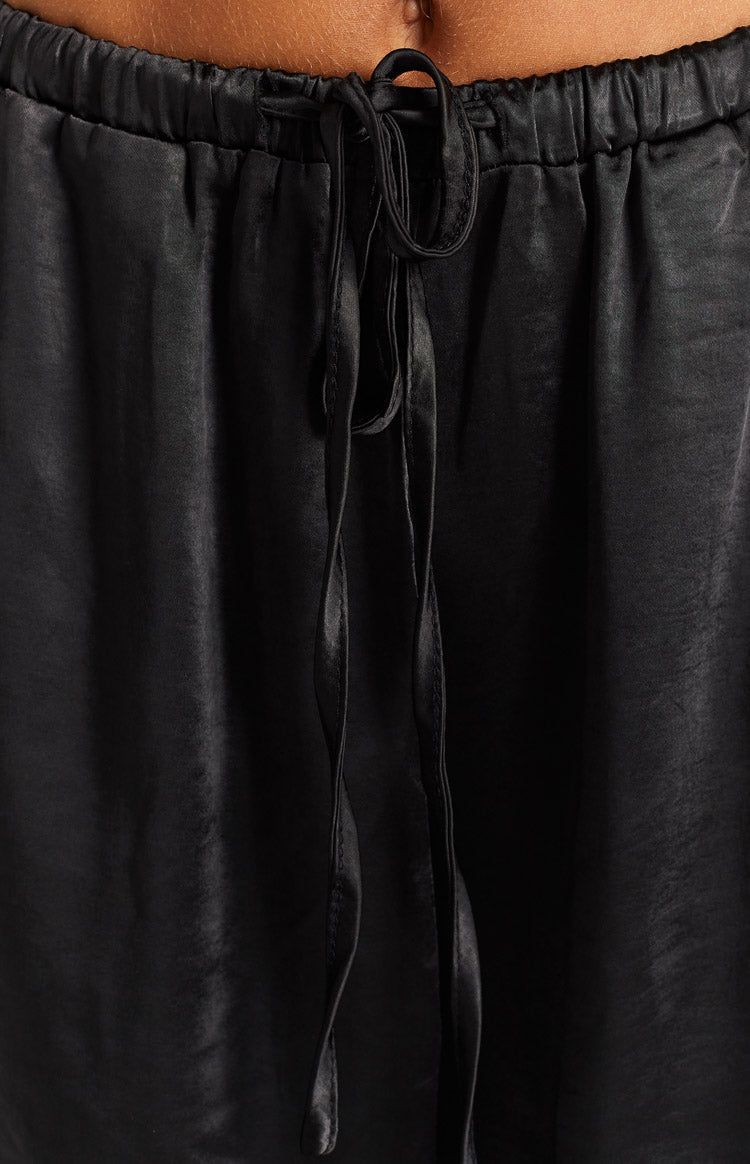 Livia Black Satin Pants sold by Beginning Boutique product image thumbnail 6