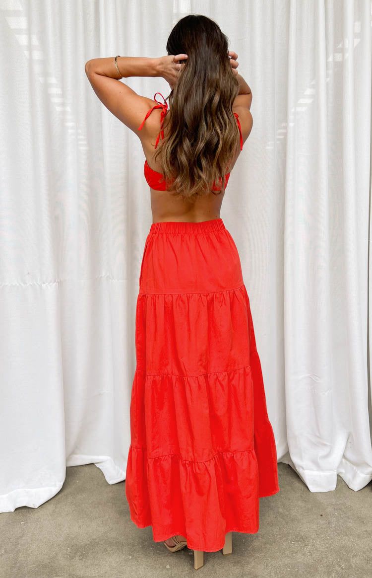 Sahara Red Maxi Skirt sold by Beginning Boutique product image thumbnail 2