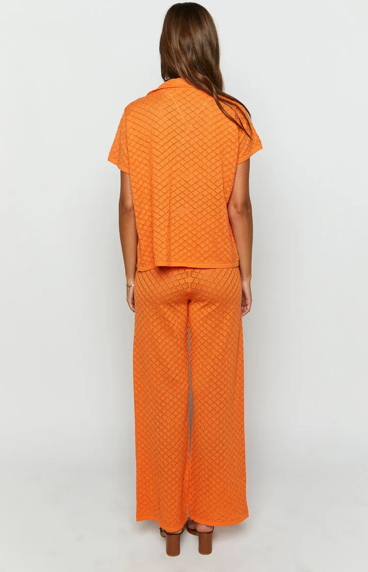 Zaida Orange Knit Pants sold by Beginning Boutique product image thumbnail 5