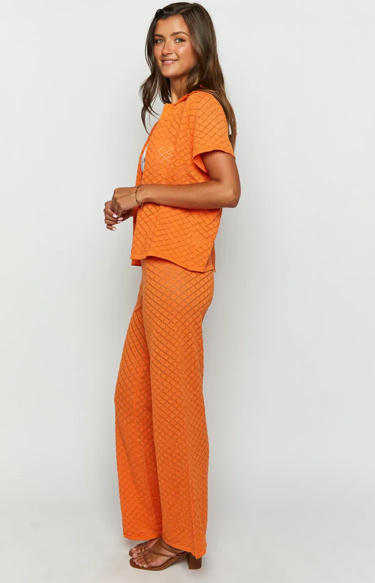 Zaida Orange Knit Pants sold by Beginning Boutique product image thumbnail 4