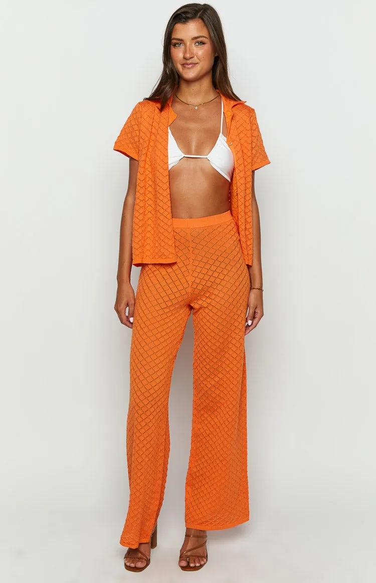 Zaida Orange Knit Pants sold by Beginning Boutique product image thumbnail 3