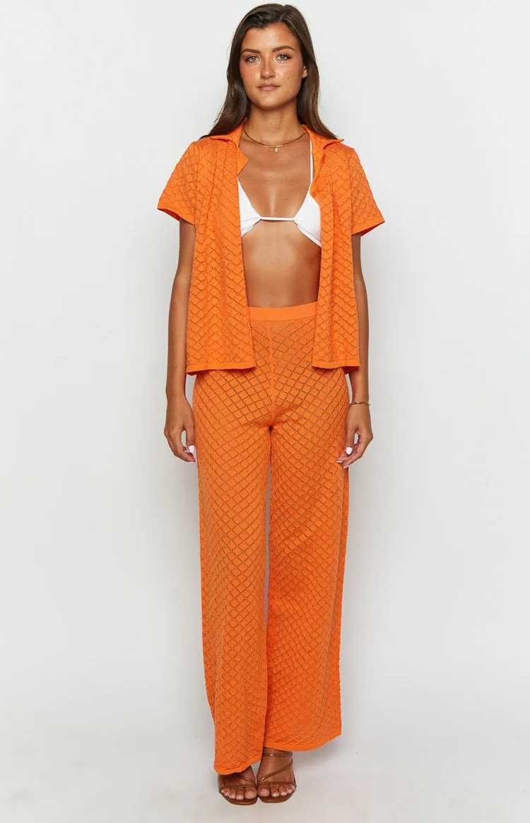 Zaida Orange Knit Pants sold by Beginning Boutique product image thumbnail 2