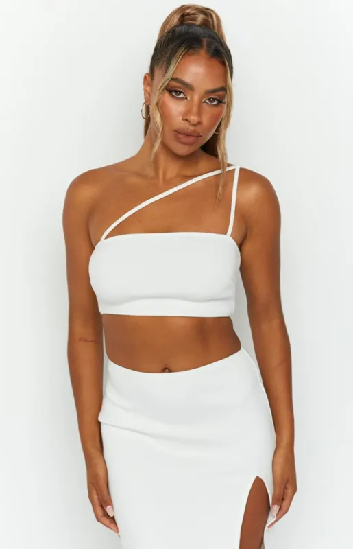 Hunter White Crop Top sold by Beginning Boutique
