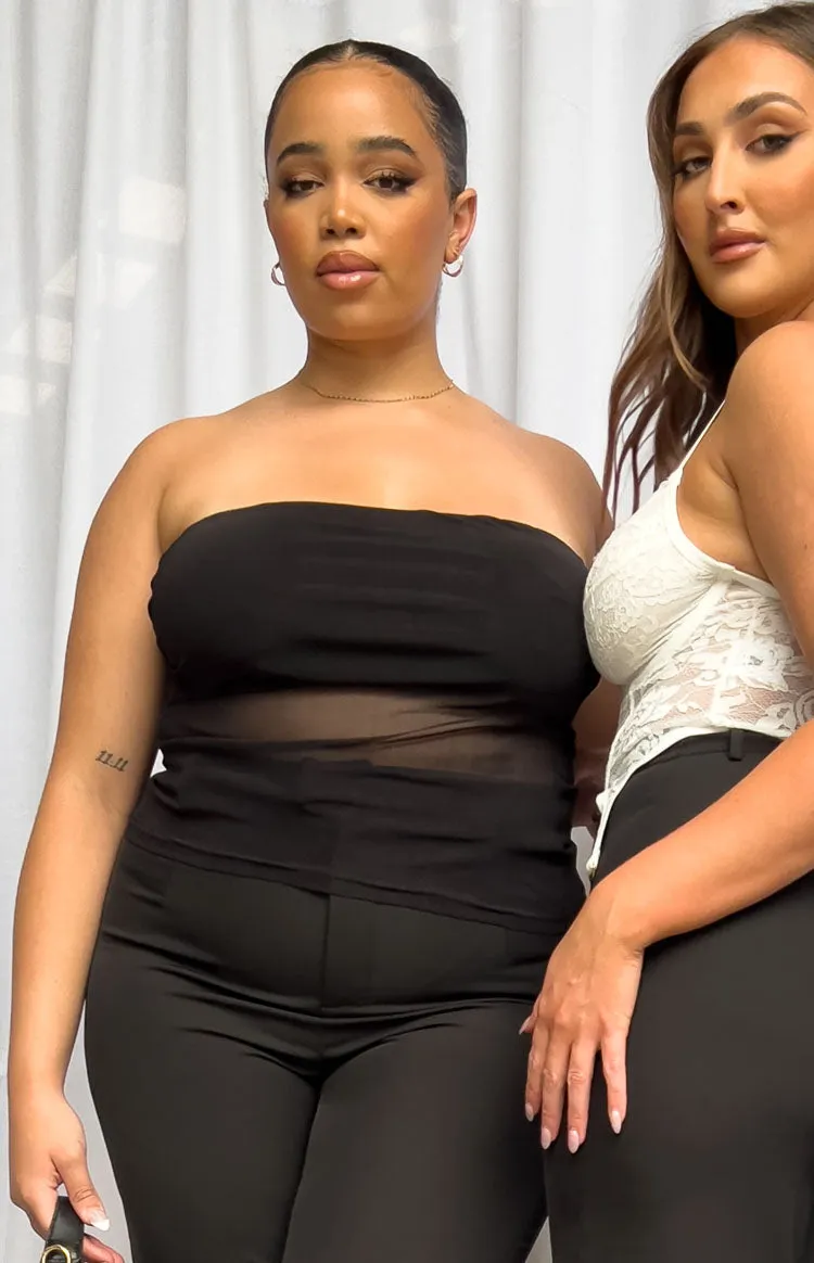 Hilux Black Mesh Bandeau Top sold by Beginning Boutique product image thumbnail 2