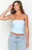 Daisy Blue Striped Tube Top sold by Beginning Boutique