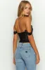 Marella Black Satin Off Shoulder Top sold by Beginning Boutique