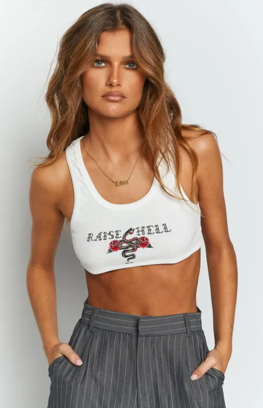 Arizona Raise Hell White Tank made by Beginning Boutique