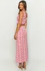Dahlia Pink And Red Speckled Maxi Skirt sold by Beginning Boutique