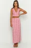 Dahlia Pink And Red Speckled Maxi Skirt sold by Beginning Boutique