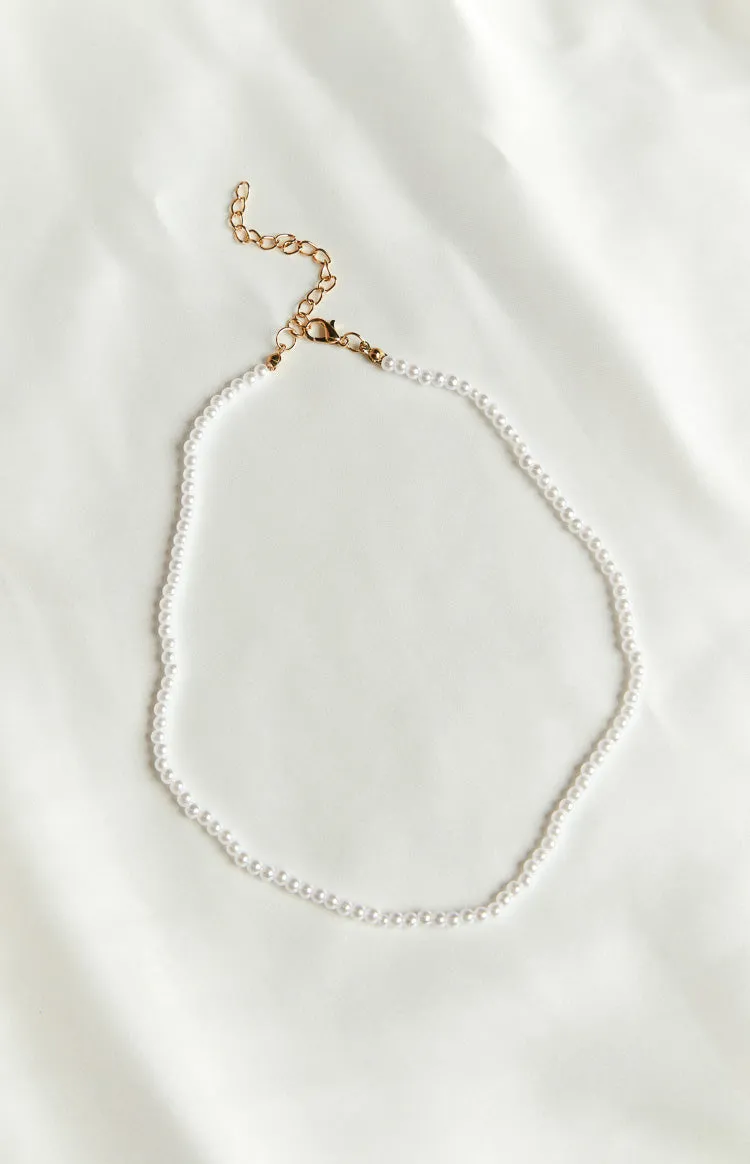Leya White Pearl Choker Necklace sold by Beginning Boutique product image thumbnail 3
