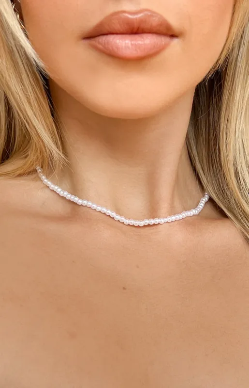 Leya White Pearl Choker Necklace sold by Beginning Boutique