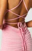 Stacey Ruched Pink Mini Dress sold by Beginning Boutique