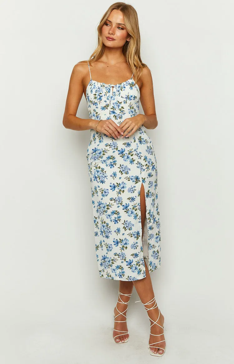 Sallie Blue Floral Midi Dress sold by Beginning Boutique product image thumbnail 3