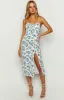 Sallie Blue Floral Midi Dress sold by Beginning Boutique