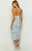 Sallie Blue Floral Midi Dress sold by Beginning Boutique