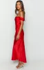 Ella Red Off Shoulder Formal Dress sold by Beginning Boutique
