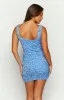 Charming Blue Sequin Mini Dress sold by Beginning Boutique