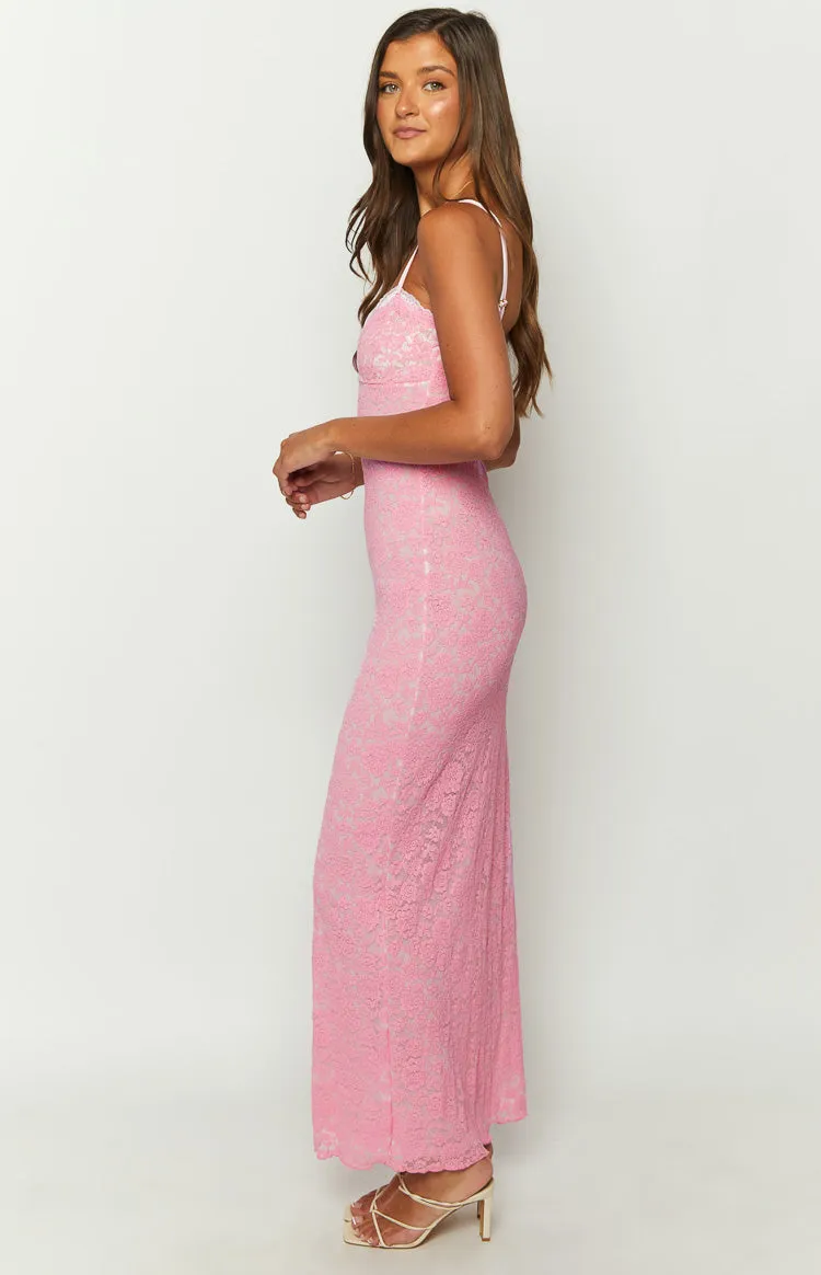 Kata Pink Lace Maxi Dress sold by Beginning Boutique product image thumbnail 4