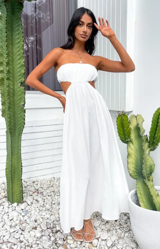 Bea White Midi Dress sold by Beginning Boutique