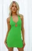 Brylin Green Halter Mini Dress sold by Beginning Boutique