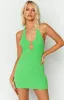 Brylin Green Halter Mini Dress sold by Beginning Boutique