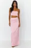Mckenzie Pink Satin Maxi Skirt sold by Beginning Boutique