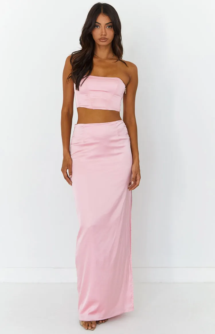 Mckenzie Pink Satin Maxi Skirt sold by Beginning Boutique product image thumbnail 5
