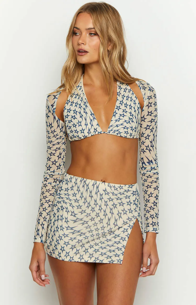 High Volume Star Print Mini Skirt sold by Beginning Boutique product image thumbnail 3