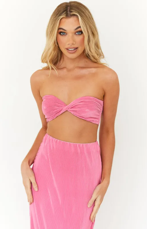 Elena Pink Crop Top sold by Beginning Boutique