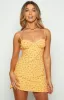 Zamara Yellow Floral Mini Dress sold by Beginning Boutique