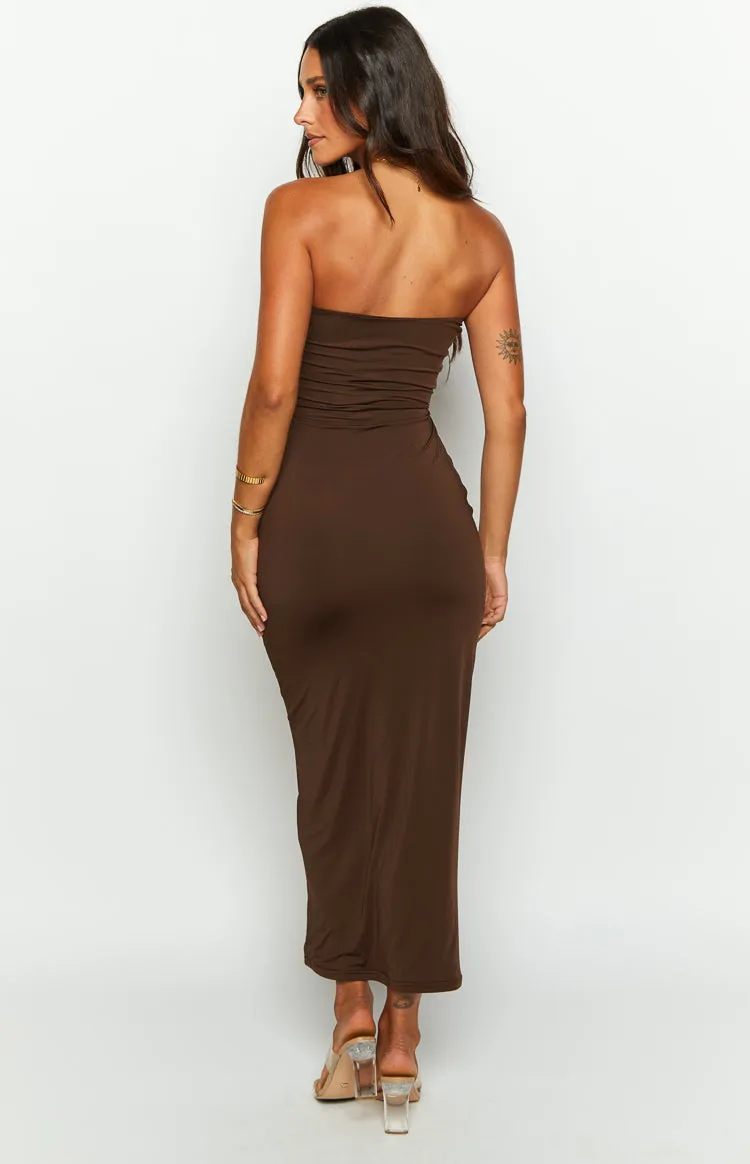 Juliete Brown Midi Dress sold by Beginning Boutique product image thumbnail 5