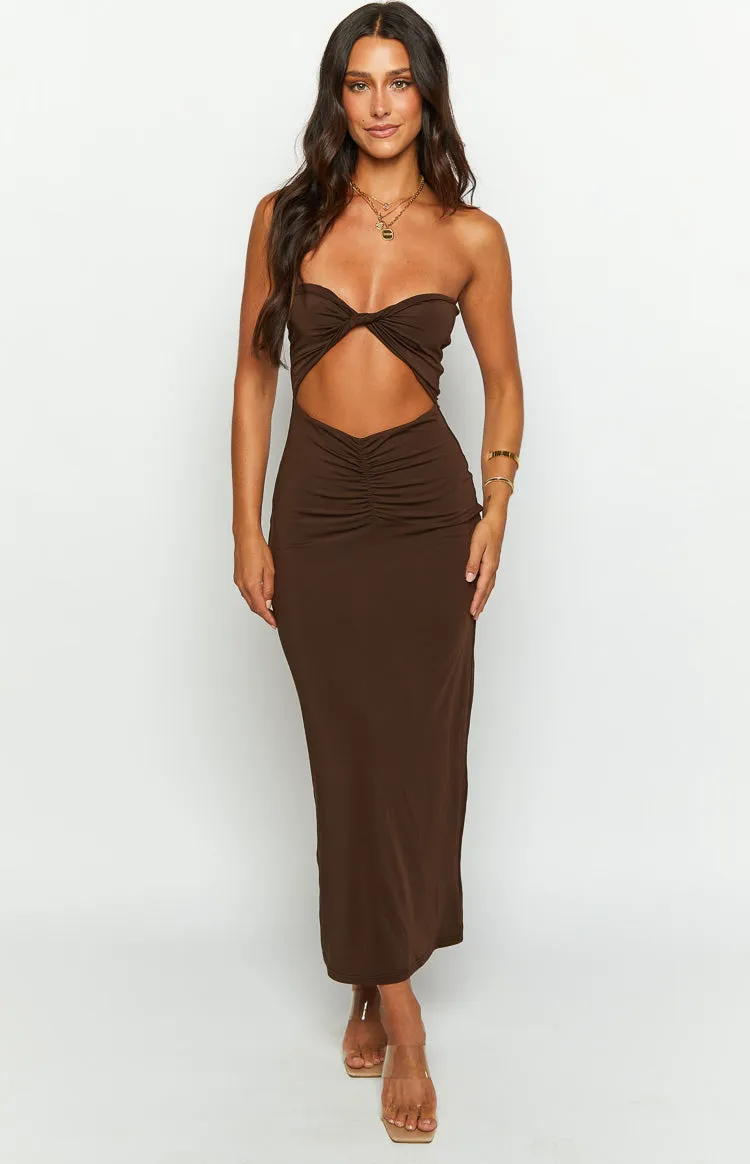 Juliete Brown Midi Dress sold by Beginning Boutique product image thumbnail 3