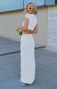 Amore White Maxi Skirt sold by Beginning Boutique