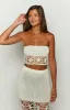 Indio White Crochet Strapless Crop Top sold by Beginning Boutique
