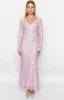 Zach Pink Long Sleeve Maxi Dress sold by Beginning Boutique