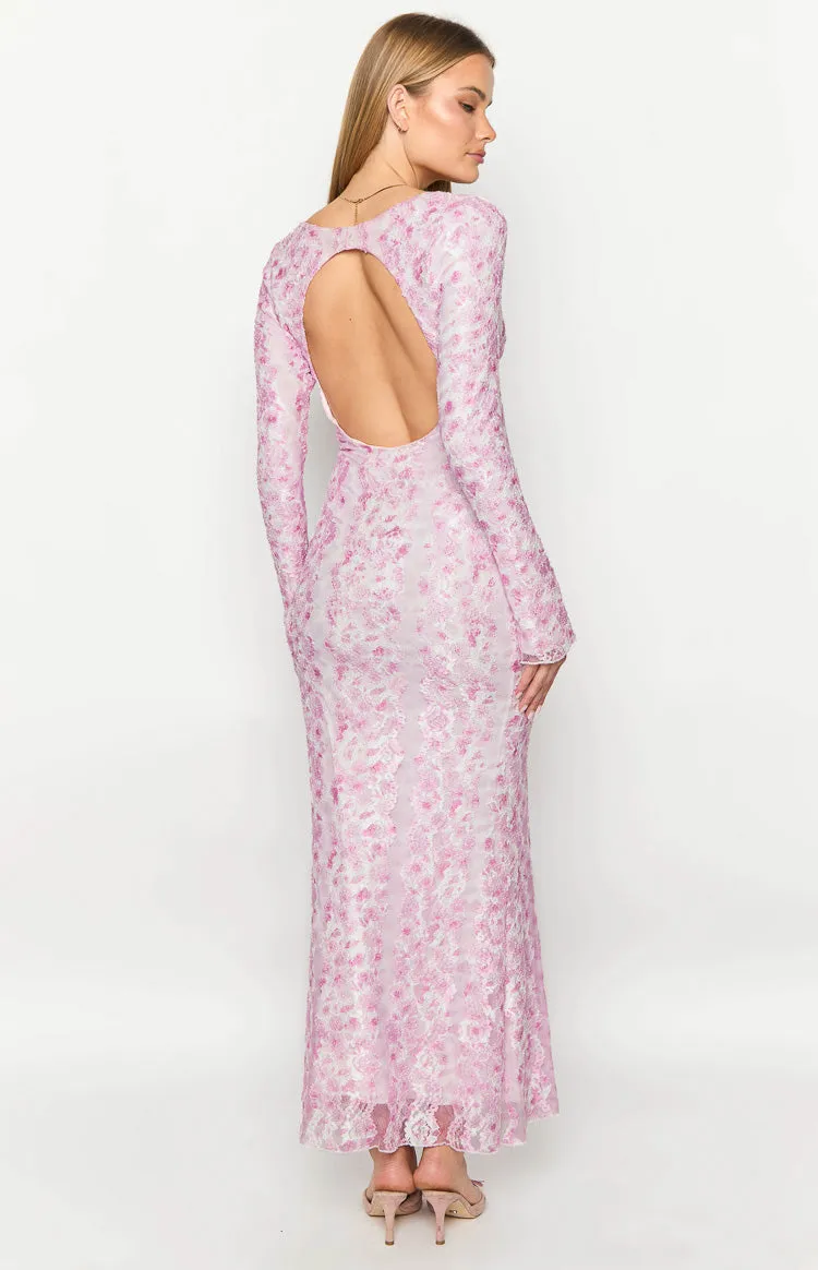 Zach Pink Long Sleeve Maxi Dress sold by Beginning Boutique product image thumbnail 5