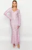 Zach Pink Long Sleeve Maxi Dress sold by Beginning Boutique